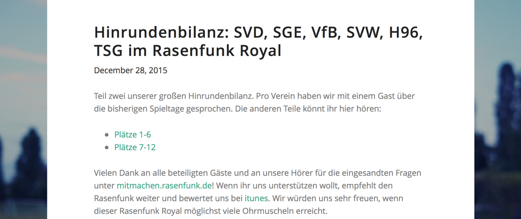 Rasenfunk Royal Winteredition - mit Eintracht Podcast Beteiligung